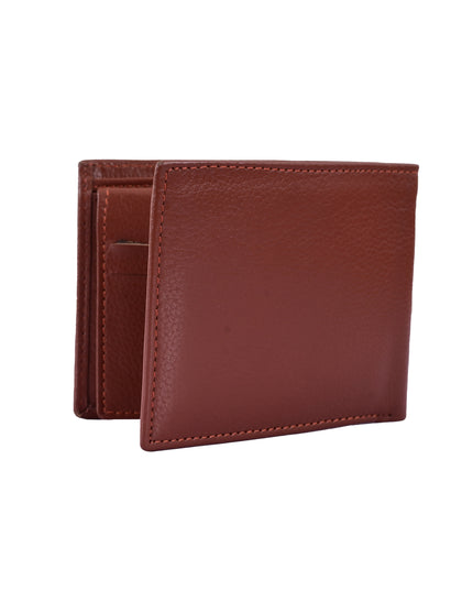 Buffalo Leather Wallet for Men – Brown Bifold, 5 Compartments