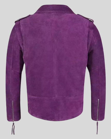 Purple Suede Biker Jacket