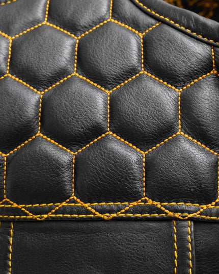 Hornet Men's Club Style Leather Vest Gold