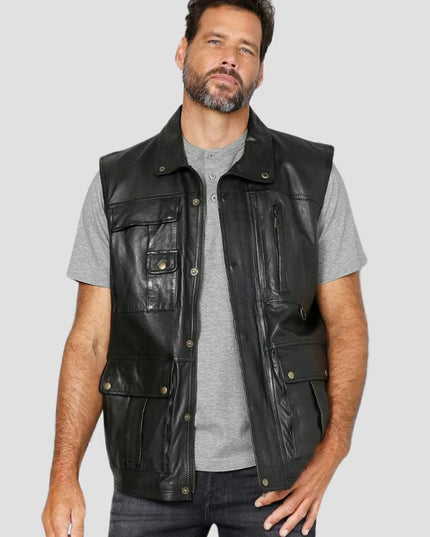 Black Leather Vest