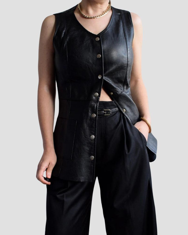Vintage Leather Waistcoat