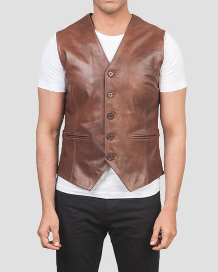 Auden Brown Leather Vest