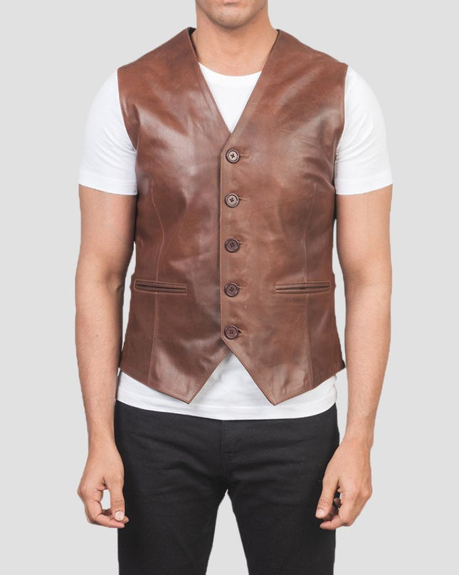 Auden Brown Leather Vest