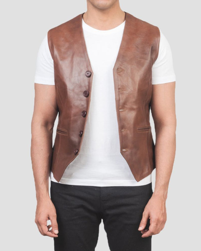Auden Brown Leather Vest