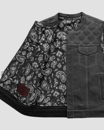 Downside Men Motorcycle Leather Vest