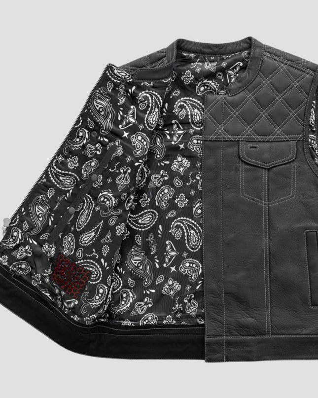 Downside Men Motorcycle Leather Vest