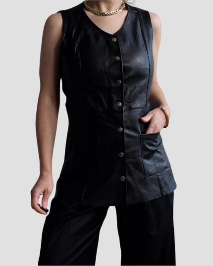 Vintage Leather Waistcoat