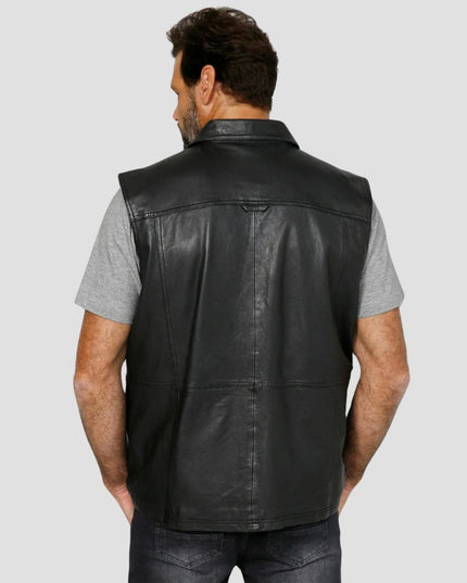Black Leather Vest