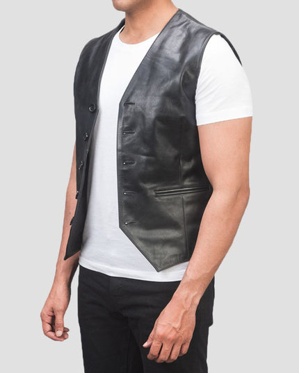 Auden Black Leather Vest