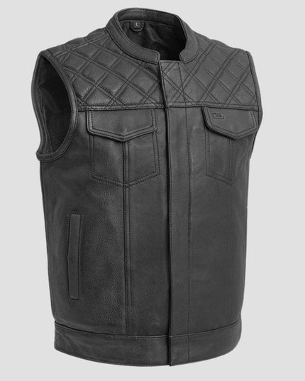 Downside Men Motorcycle Leather Vest