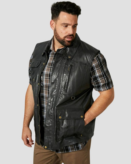 Black Leather Vest
