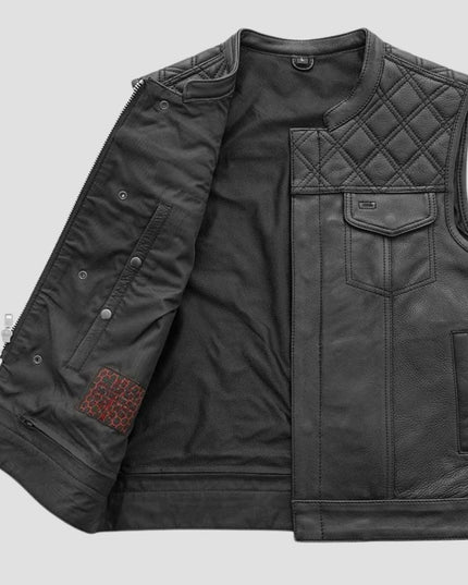 Downside Men Motorcycle Leather Vest