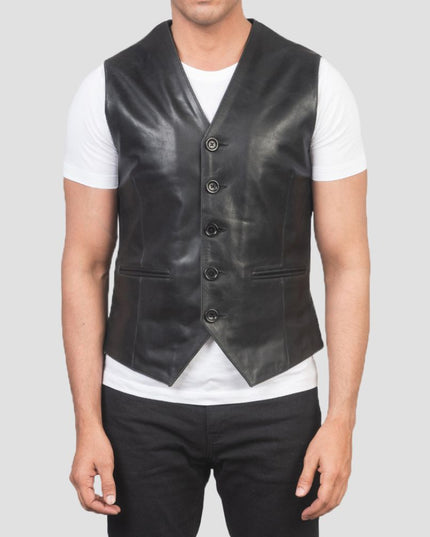 Auden Black Leather Vest