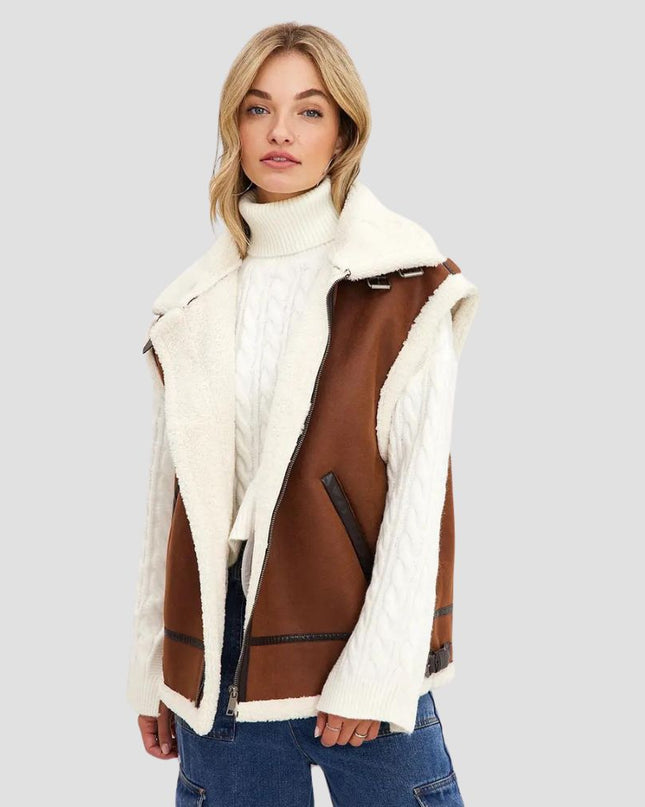 Women’s Real Brown Leather Vest