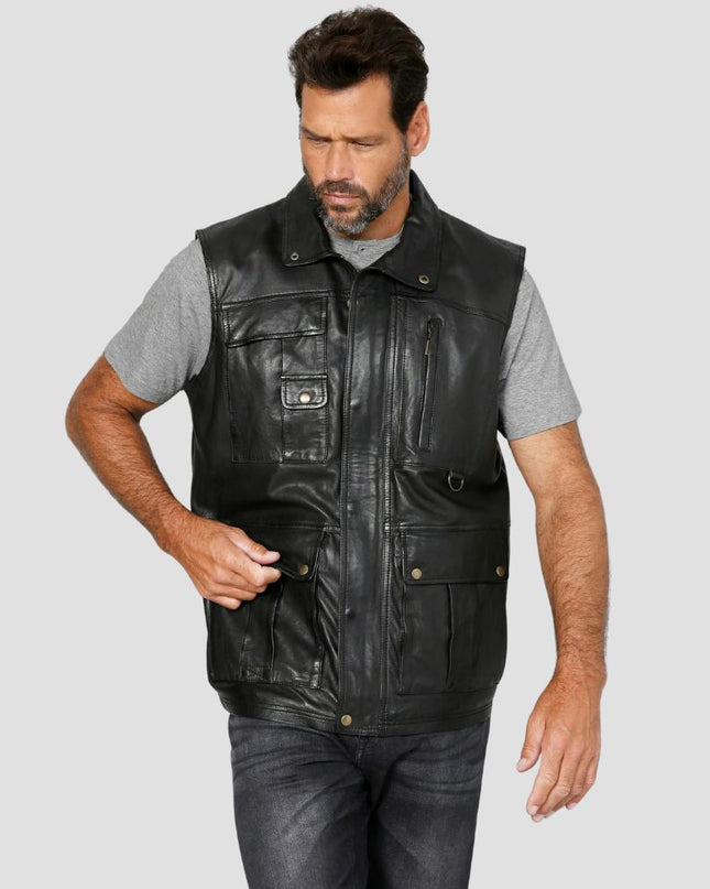 Black Leather Vest