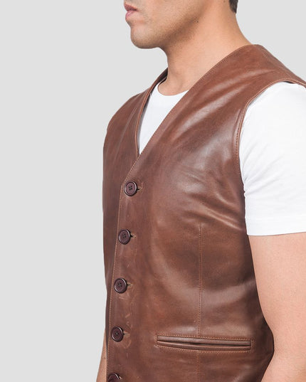 Auden Brown Leather Vest