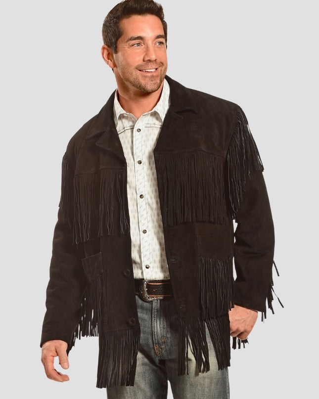 Liberty Wear Men's Suede Fringe Western Jacket