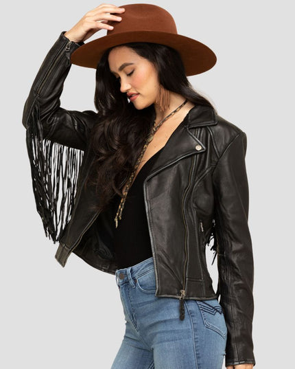 Ranchwear Women Black Leather Jacket