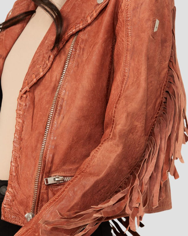 Mauritius Women Leather Moto Jacket