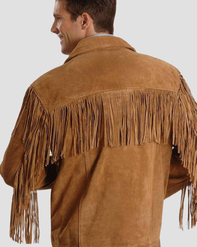 Liberty Wear Men Suede Fringe Western Jacket
