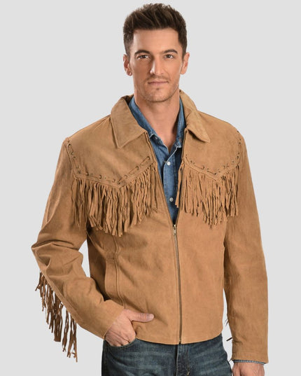 Scully Men's Fringed Suede Leather Short Jacket