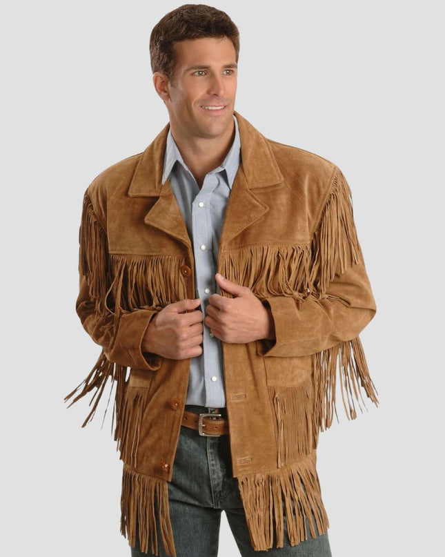 Liberty Wear Men Suede Fringe Western Jacket