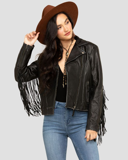 Ranchwear Women Black Leather Jacket