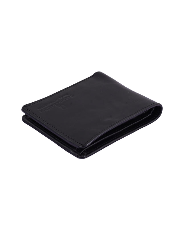 Buffalo Leather Wallet for Men – Black Bifold with 6 Compartments