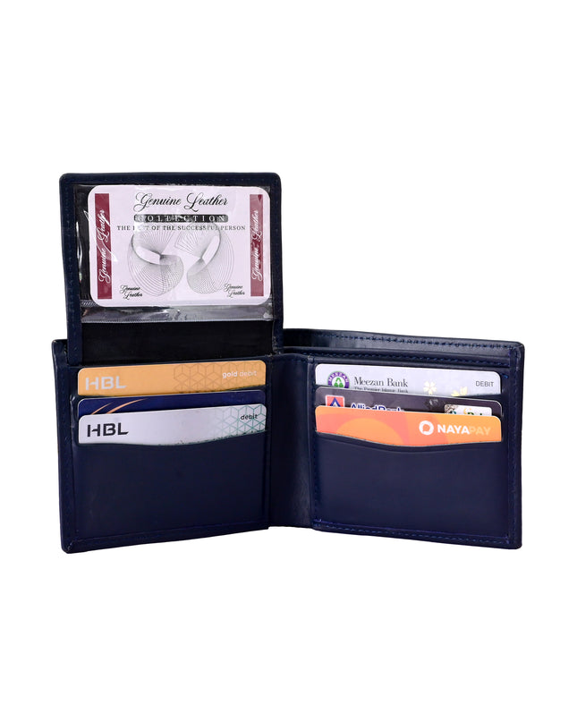 Premium Blue Leather Wallet for Men – 7 Card Slots