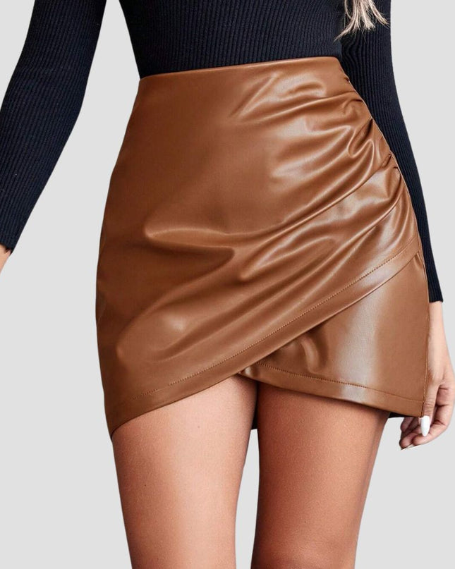 Shein Lune Wrap style Leather Skirt