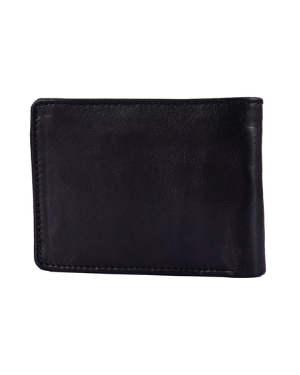 Buffalo Leather Wallet for Men – Black Bifold with 6 Compartments