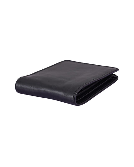 Buffalo Leather Wallet for Men – Black Bifold with 6 Compartments