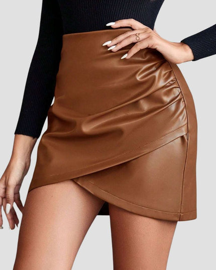 Shein Lune Wrap style Leather Skirt
